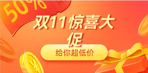 双十一惊喜大促低至五折了